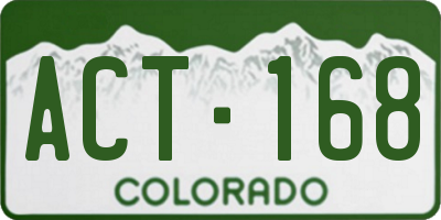 CO license plate ACT168