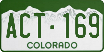CO license plate ACT169