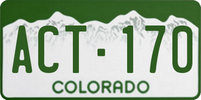 CO license plate ACT170