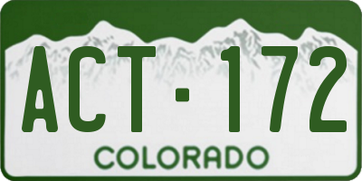 CO license plate ACT172