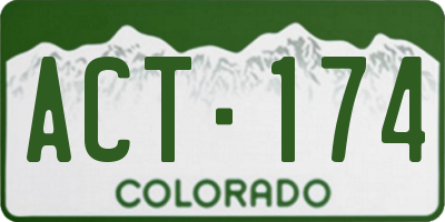 CO license plate ACT174