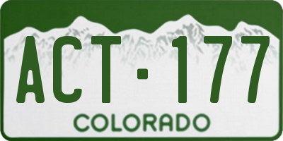 CO license plate ACT177