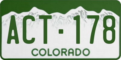 CO license plate ACT178