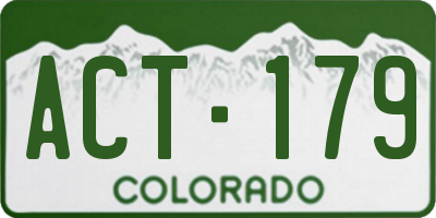 CO license plate ACT179