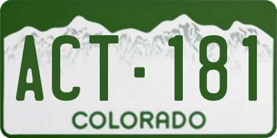 CO license plate ACT181