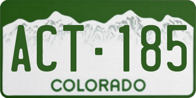 CO license plate ACT185