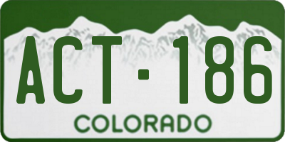 CO license plate ACT186