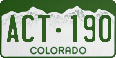CO license plate ACT190