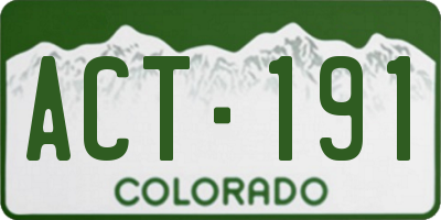 CO license plate ACT191
