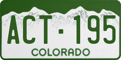 CO license plate ACT195