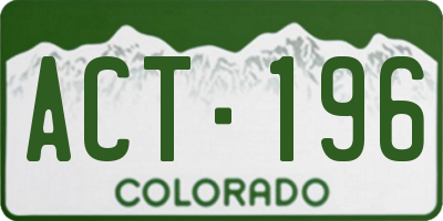 CO license plate ACT196