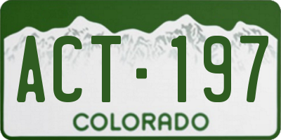 CO license plate ACT197