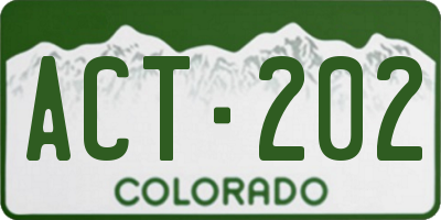 CO license plate ACT202