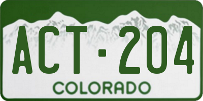 CO license plate ACT204