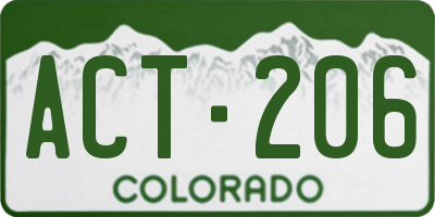 CO license plate ACT206