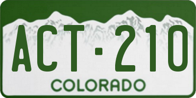 CO license plate ACT210