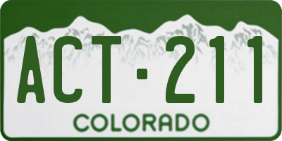 CO license plate ACT211