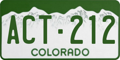 CO license plate ACT212