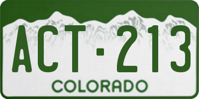 CO license plate ACT213