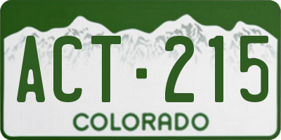 CO license plate ACT215