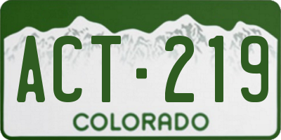 CO license plate ACT219