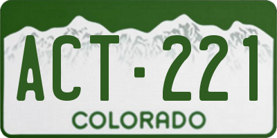 CO license plate ACT221
