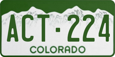 CO license plate ACT224