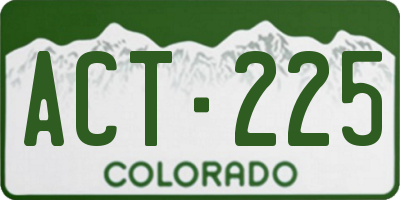 CO license plate ACT225