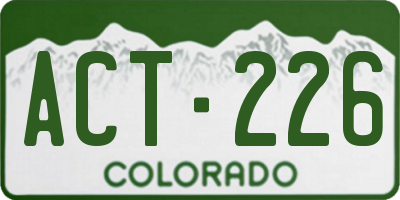 CO license plate ACT226
