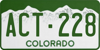 CO license plate ACT228