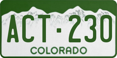 CO license plate ACT230