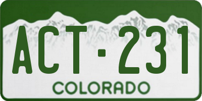 CO license plate ACT231