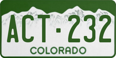 CO license plate ACT232