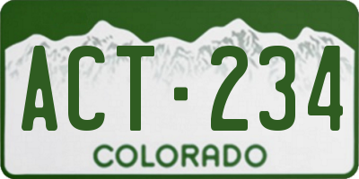 CO license plate ACT234