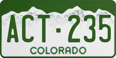 CO license plate ACT235