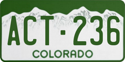 CO license plate ACT236