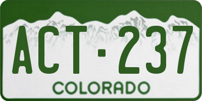 CO license plate ACT237