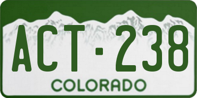 CO license plate ACT238