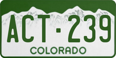 CO license plate ACT239