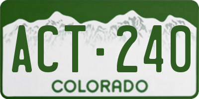 CO license plate ACT240