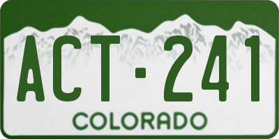 CO license plate ACT241