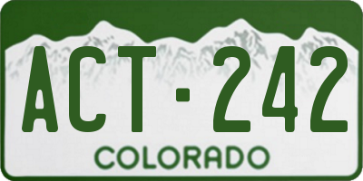 CO license plate ACT242