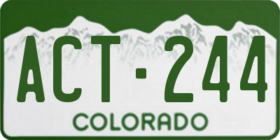 CO license plate ACT244