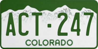 CO license plate ACT247