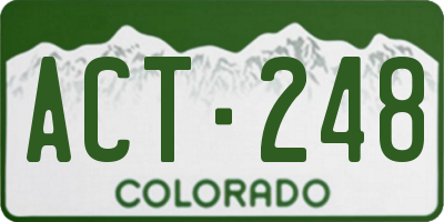 CO license plate ACT248