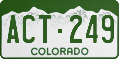 CO license plate ACT249