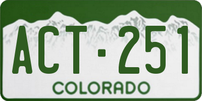 CO license plate ACT251