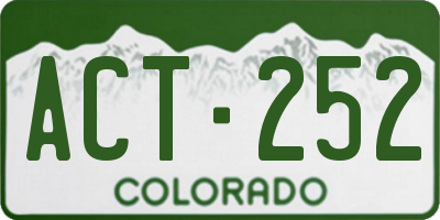 CO license plate ACT252