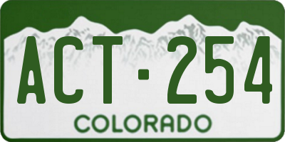 CO license plate ACT254
