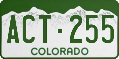CO license plate ACT255